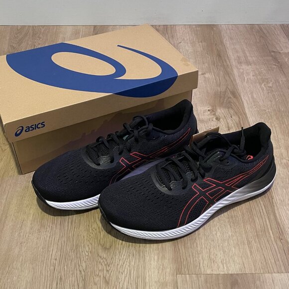 NWT Asics Gel-Excite 8 Running Shoes Mens Size 12.5 Black, Electric Red Wide 4E - Picture 4 of 12
